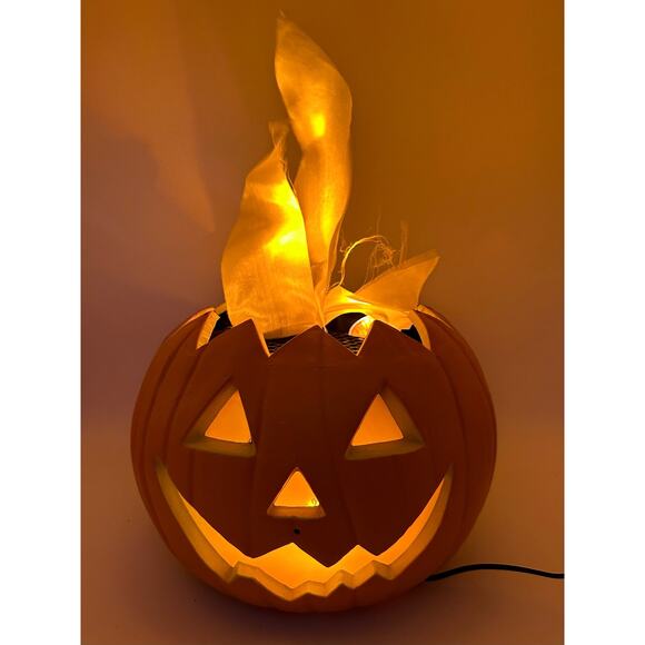 Vintage Gemmy Halloween Flame Light and Sounds Pumpkin 2002 With Box - Picture 3 of 16